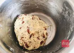 Illustration of how to make chia seed and red date scone 9