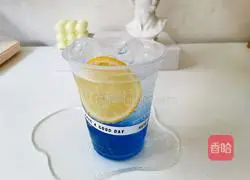 Illustration of how to make blue ocean sparkling drink 11
