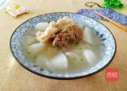 Illustration of how to stew big bones with white radish 16