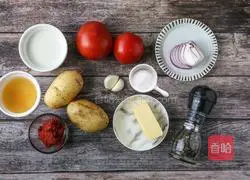 Illustration of how to make tomato and potato soup 1