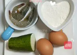Illustration of how to make baby food supplement, loofah and shrimp egg pancake 1