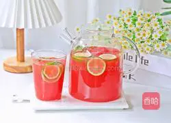 Illustration of how to make watermelon, lime and jasmine drink 10