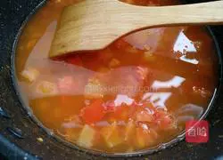 Tomatoes and eggs Illustration of making noodles 7