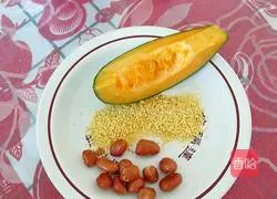 Illustration of how to make pumpkin millet paste 1