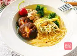 Illustration of how to make broccoli meatball noodles 7