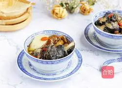 Illustration of how to make mushroom, yam and black-bone chicken soup 11