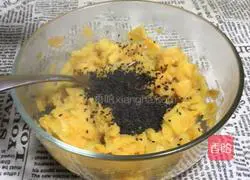 Illustration of how to make egg yam cake 3