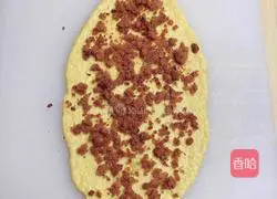 Illustration of how to make pumpkin and meat floss bread 7