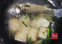 Illustration of how to make nutritious milk white crucian carp tofu soup 7