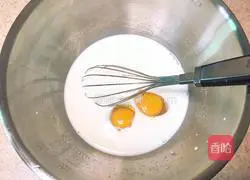 Illustration of how to make matcha mango pancake 4