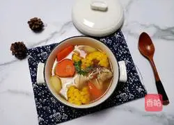 Water chestnut, corn and chicken leg soup recipe 11