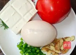 Illustration of how to make tomato, tofu and egg soup 1