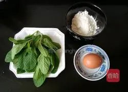 Illustration of how to make mint egg pancake 1
