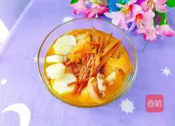 Illustration of how to make day lily, cordyceps and chicken soup stewed 17