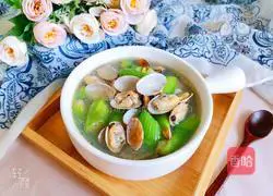 Clam Illustration of how to make loofah soup 14