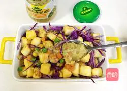 Illustration of how to make steamed buns and vegetable salad 12