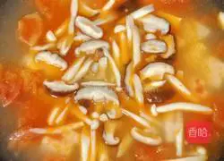 Illustration of how to make tomato, mushroom and tofu soup 13