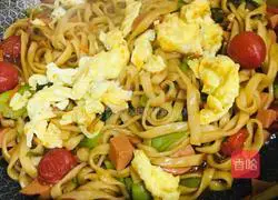 Illustration of how to make fried noodles with seasonal vegetables 6