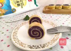 Illustration of how to make egg and purple potato rolls 10