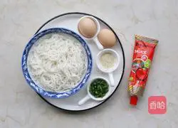 Noodles and egg pancakes recipe 1
