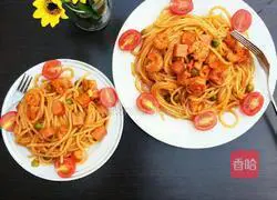 Illustration of how to make shrimp pasta 10