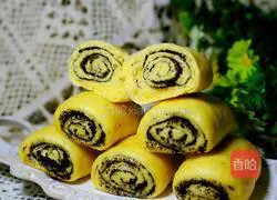 Pumpkin black sesame roll recipe illustration 20
