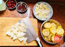 Yam, corn and beef ball soup recipe 2