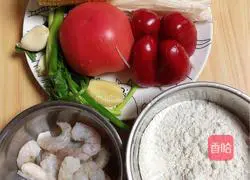 Illustration of how to make seasonal vegetable and shrimp pimple soup 1