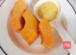 Illustration of how to make pumpkin millet paste 1
