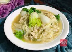 Green vegetables and meat Illustration of how to make silk noodle soup 9