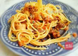 Beef sausage with tomato sauce Illustration of how to make pasta 14