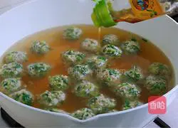 Coriander Meatball Soup Practice illustration 17