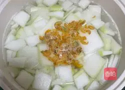 Winter melon, shrimp, popcorn and clam soup Practice illustration 6