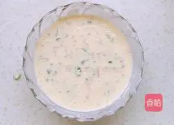 Illustration of how to make ham and egg pancakes 5