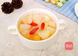 Illustration of how to make rock sugar, snow pear and lily syrup 8