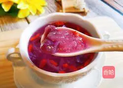 Illustration of how to make purple sweet potato and white fungus soup 9