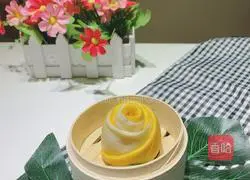 Illustration of how to make colorful rose steamed buns 14