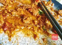 Illustration of how to make the ground-breaking Jincao (fried lean meat with Chiba tofu) 5