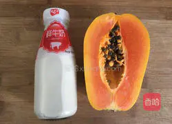 Illustration of how to make papaya milkshake 1