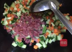 Illustration of how to make omurice rice 9