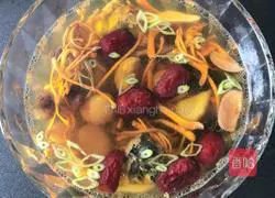 Illustration of how to make braised black-bone chicken with Cordyceps, tea tree mushrooms, chestnuts 6