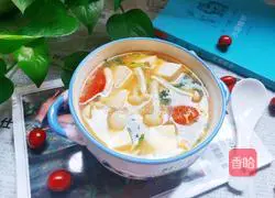 White Jade Mushroom and Tofu Soup Recipe Illustration 15