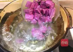 Illustration of how to make purple sweet potato and water chestnuts 6