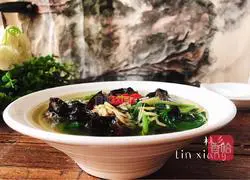 Illustration of making fungus and shrimp skin soup 13 