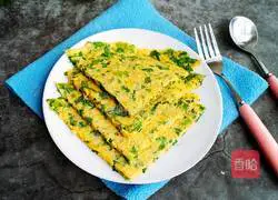 Illustration of how to make celery leaf egg pancake 7