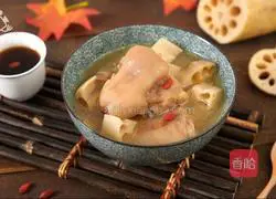 Moisturizing Beauty Sticker for Autumn Illustration of how to make pig's trotters, lotus root soup, a must-have for fattening 16