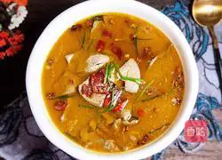 Illustration of how to make pork liver slices in sour soup 16