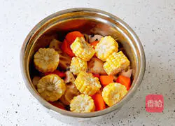 Lotus root, corn, carrot and ribs Illustration of how to make soup 7