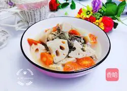 Illustration of how to make pork ribs and lotus root soup 11