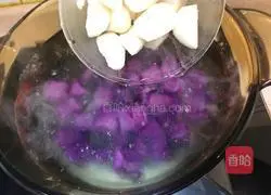 Illustration of how to make purple sweet potato and water chestnuts 7